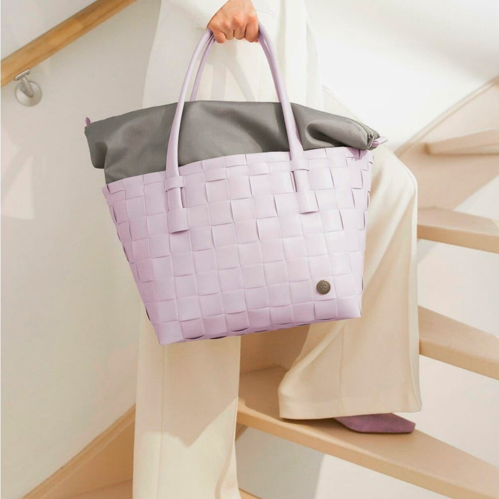 Handed By Deluxe Shopper Tote Soft Lilac Rare | made with Recycled material NWT - Picture 12 of 16